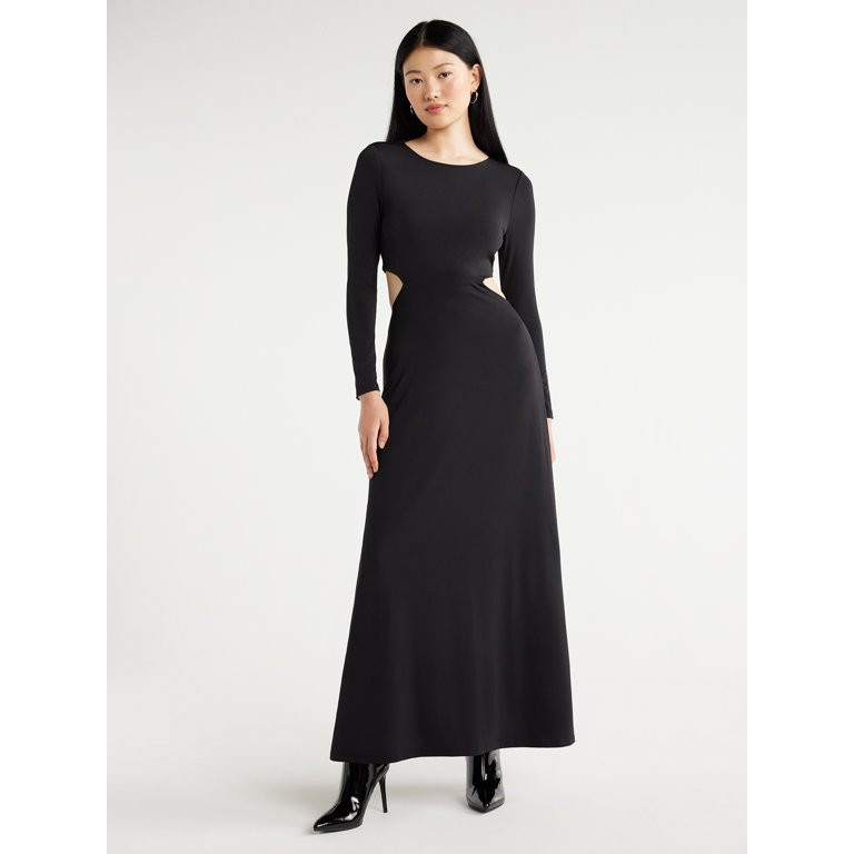 Scoop Women’s Maxi Dress with Cutout Back, Sizes XS-XXL | Walmart (US)