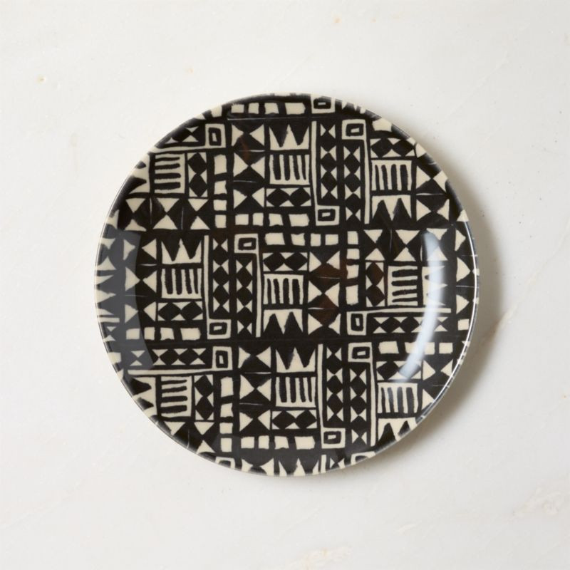 Corvo White and Black Patterned Salad Plate by Ackerman + Reviews | CB2 | CB2