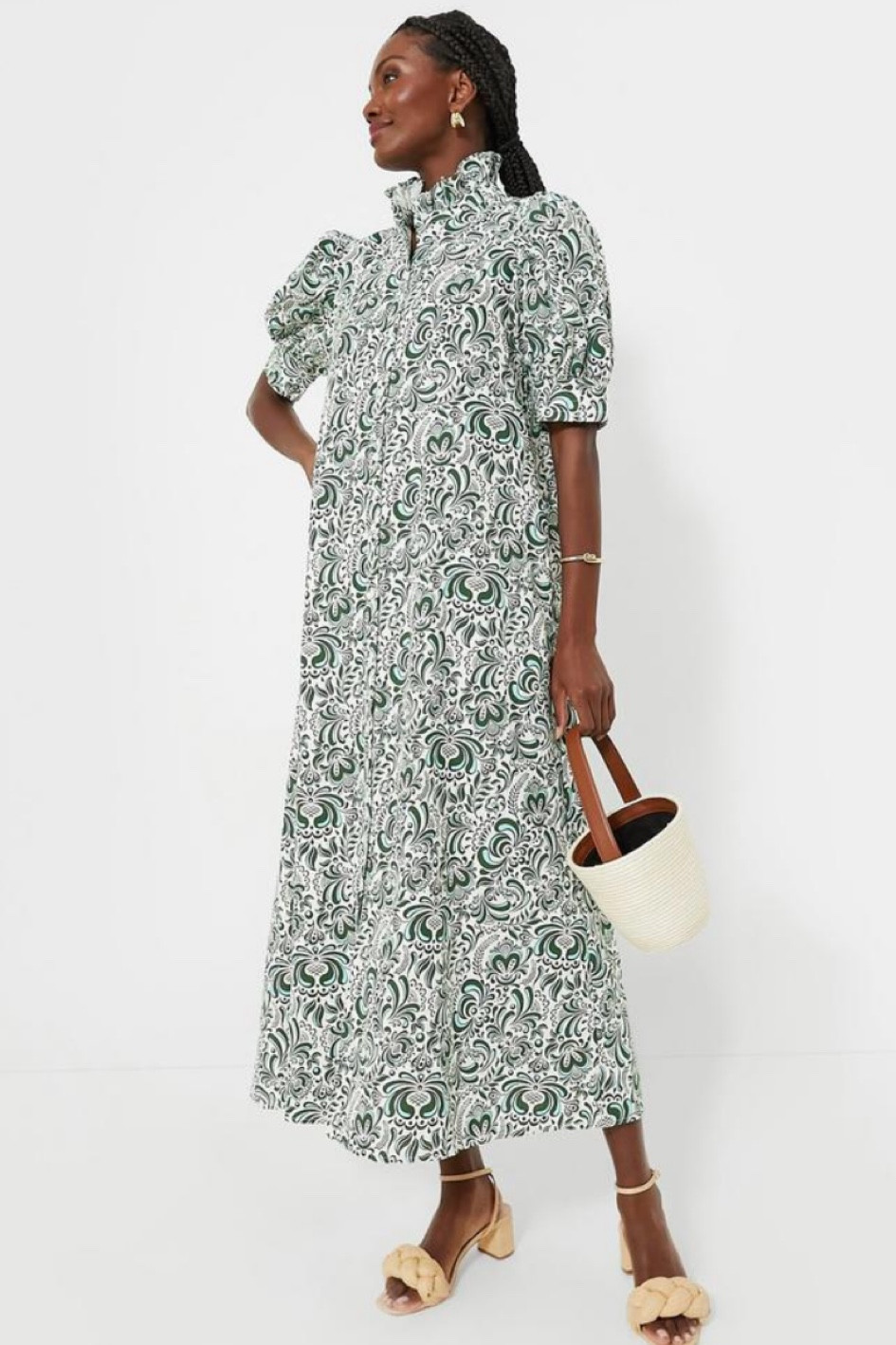 hyacinth house green dress Green Gingham Cindy Mini Dress