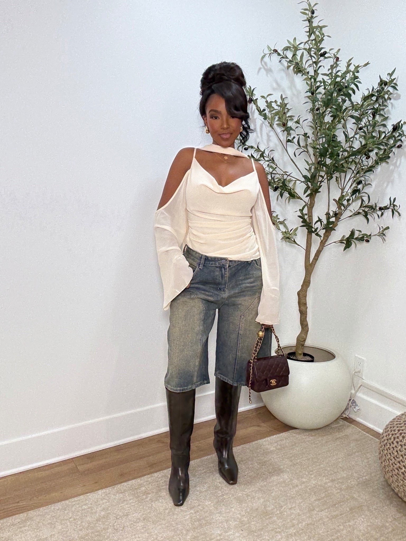 DENIM + DRAPING 🤎

This mix of an elegant draped top with longline denim shorts is such a good fall transition look. Add tall boots and a chocolate bag and it instantly feels polished for brunch, dinner or a day out.

Wearing: Size Small | 5’4” | 140 lbs | 34D-27-40

denim bermuda shorts, draped top outfit, fall transition outfit, knee high boots outfit, chocolate brown accessories, elevated denim outfit, brunch outfit women, dinner outfit ideas, petite fall fashion, chic casual outfit, fall style inspiration, long denim shorts

📲 Download the FREE LTK app & follow me (@kirasfashionfinds).

#LTKPetite #LTKStyle