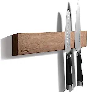 linoroso 16.5'' Magnetic Knife Holder for Wall, Powerful Acacia Wood Magnetic Knife Strip Knife R... | Amazon (US)