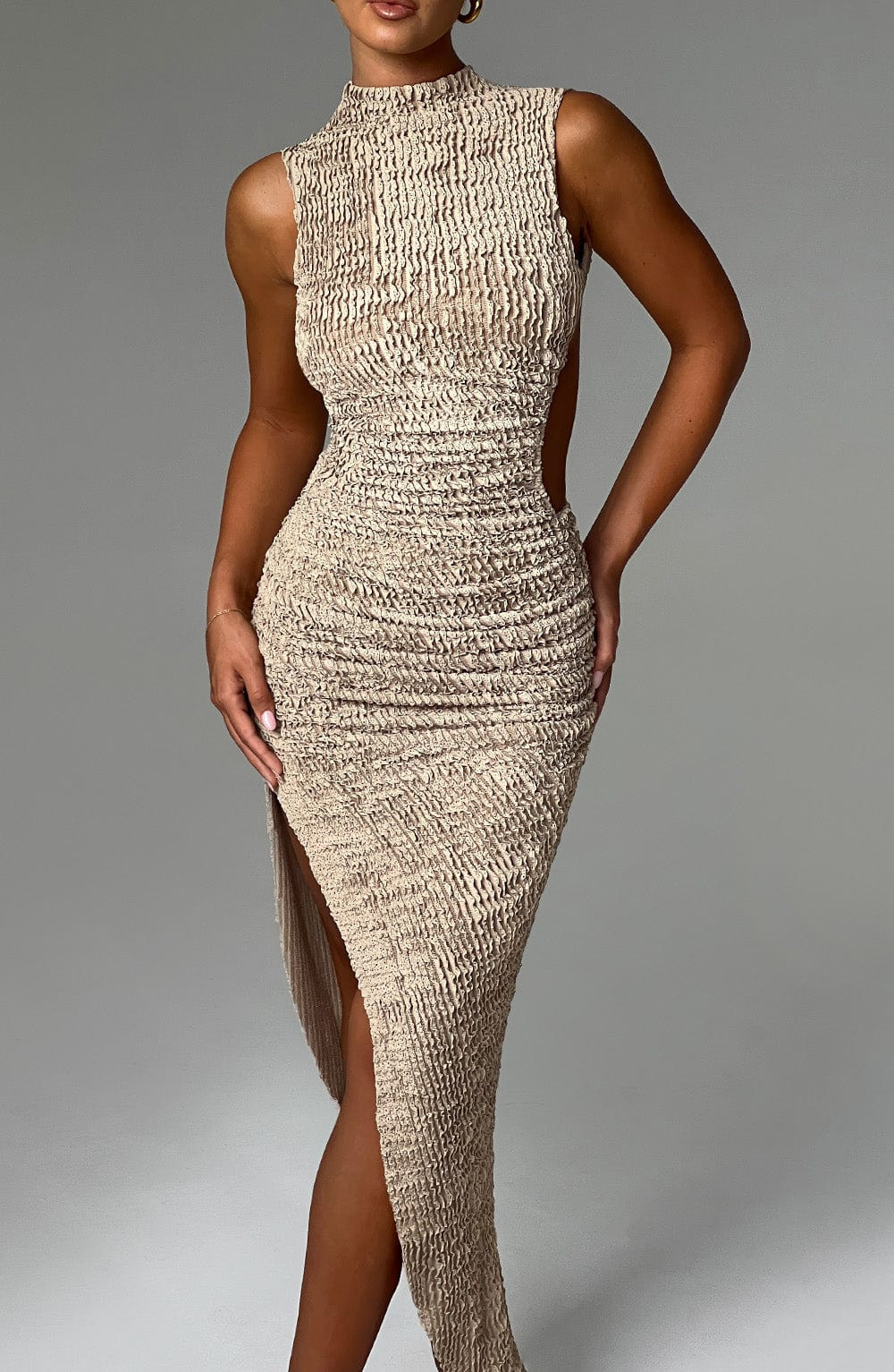 Aphrodite Midi Dress - Beige | Babyboo (global)