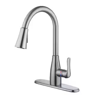 Glacier Bay McKenna Single-Handle Pull Down Sprayer Kitchen Faucet in Stainless Steel with TurboS... | The Home Depot