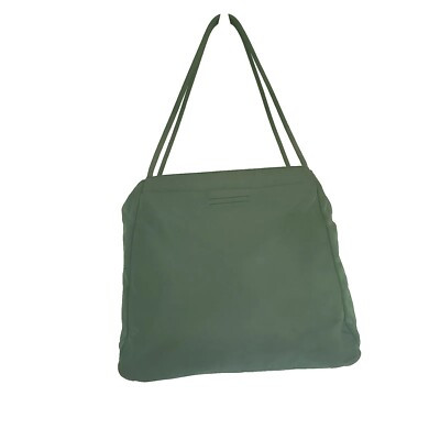 PRADA Tessuto Shoulder Bag Tote Large Green Nylon Italy Logo Purse Authentic  | eBay | eBay US