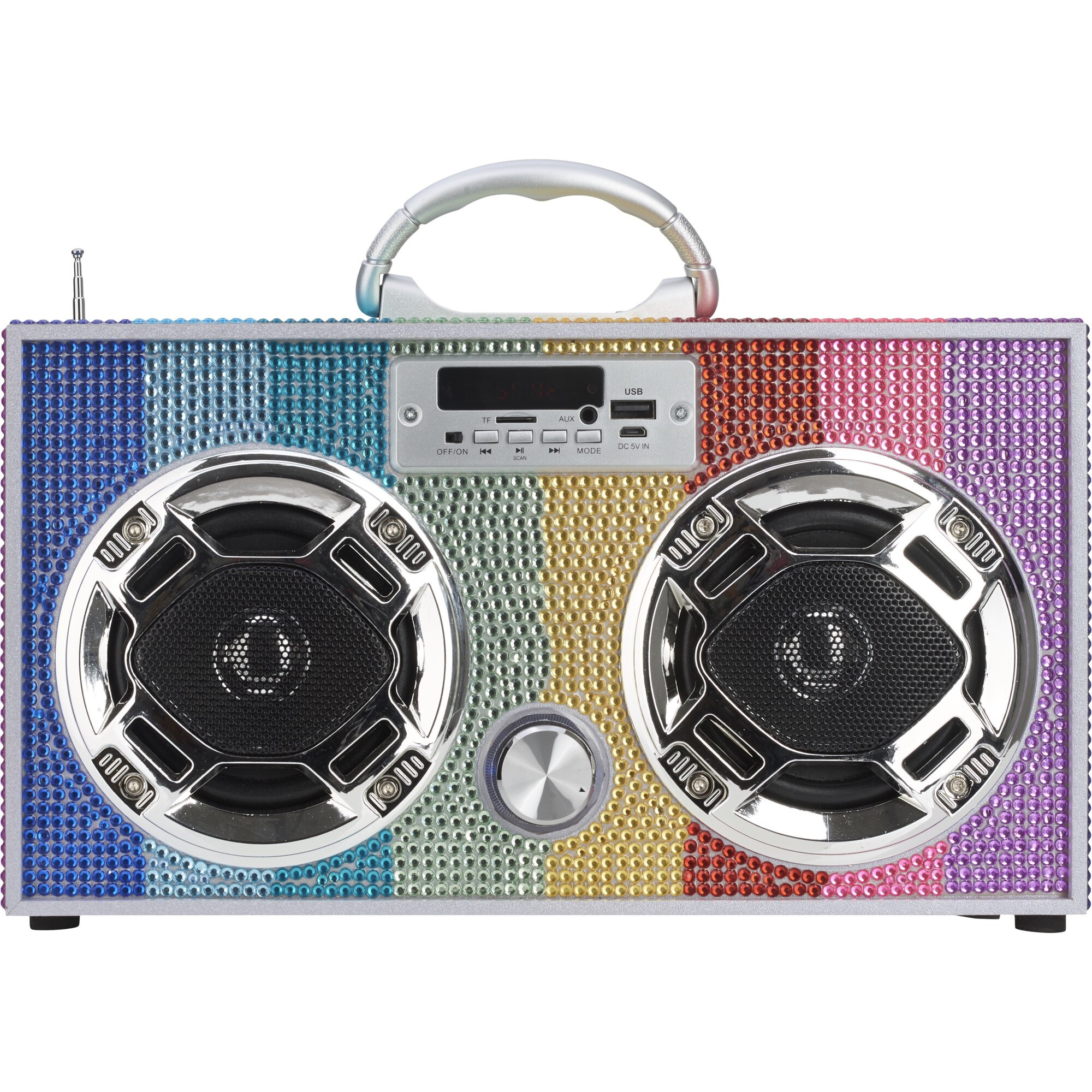 Bluetooth Mini Boombox, Rainbow Bling | Maisonette