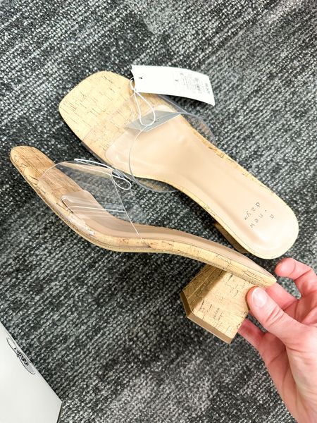 Cork heels / clear low heels
TTS 


#LTKshoecrush #LTKunder50 #LTKSeasonal