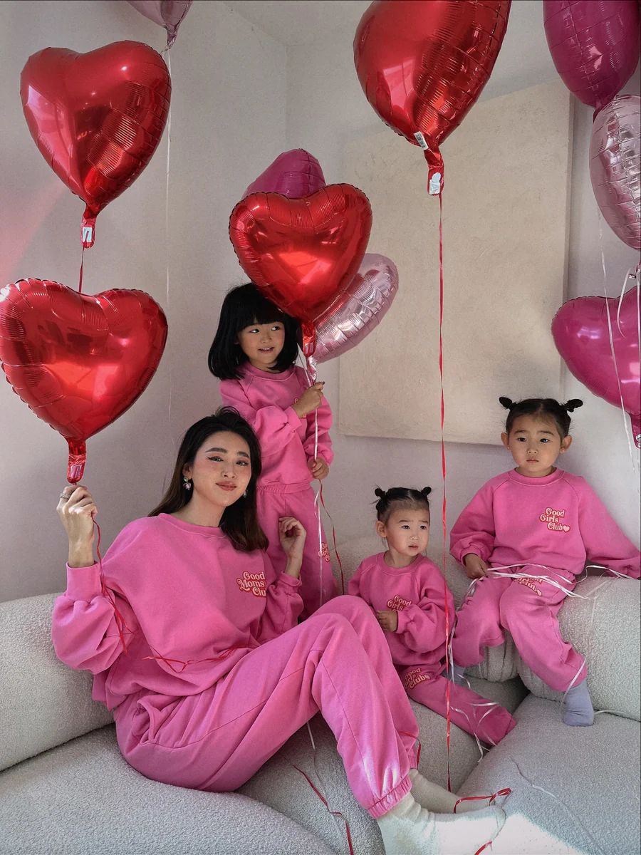 Be My Love Good Moms Club Sweatpants Pink | Sun Peony Coconut