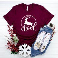 Noel Reindeer Shirt, Family Christmas Shirts, Shirts For Women, Women's Matching Gift Her | Etsy (US)