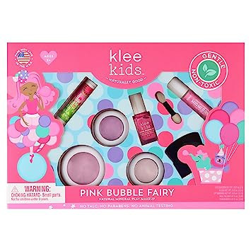 Luna Star Naturals Klee Kids Deluxe Play Makeup Kit. Gentle and Non-Toxic. Made in USA. (Pink Bub... | Amazon (US)
