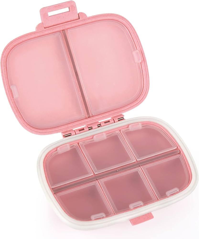 Daily Pill Organizer Travel Pill Box 8 Compartments Portable Pill Case, Medicine Organizer Daily ... | Amazon (US)