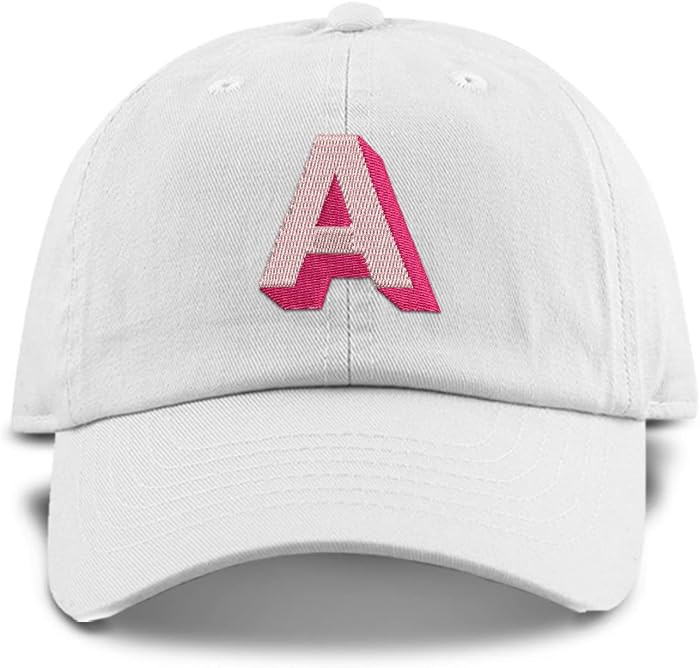 Monogram Initial Modern Shadow Letter Baseball Cap - Toddler, Youth Kids, and Adult Adjustable Wh... | Amazon (US)