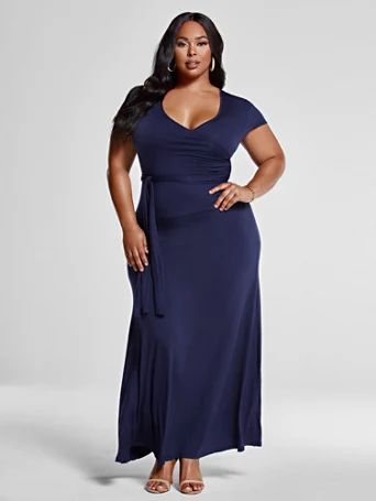 Grace Faux Wrap Maxi Dress - Fashion To Figure | Fashion to Figure