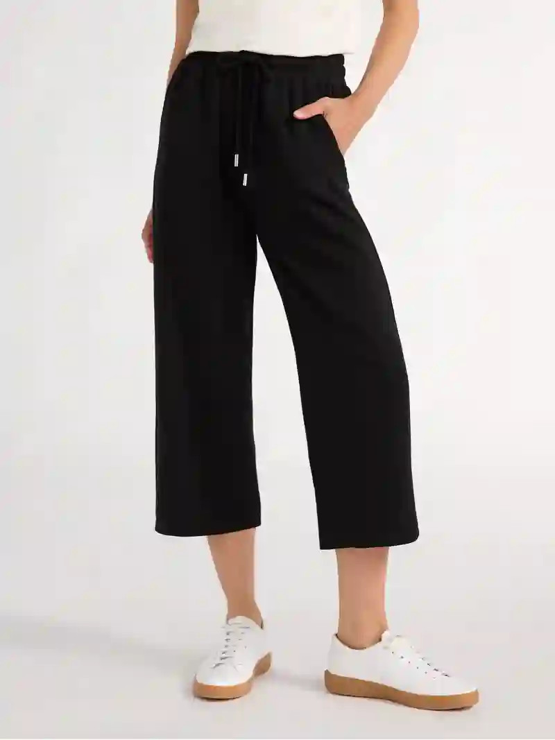 Scoop Women's and Women's Plus Ultimate ScubaKnit Cropped Sweatpants, Sizes XS-4X | Walmart (US)