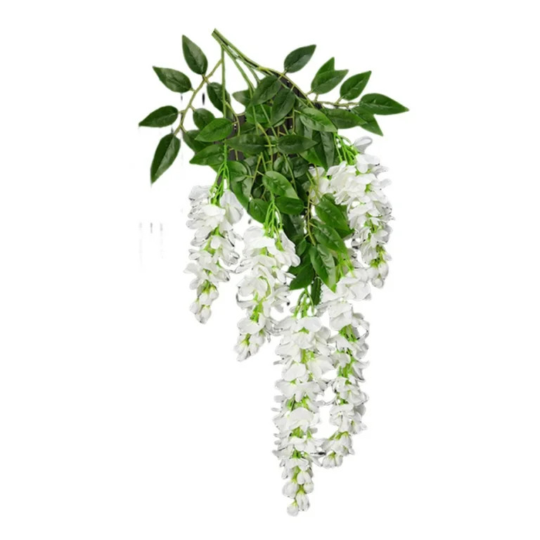 Artificial Wisteria Vine White, Artificial Wisteria Vine Garland Feet Piece Ratta Hanging Flowers... | Walmart (US)