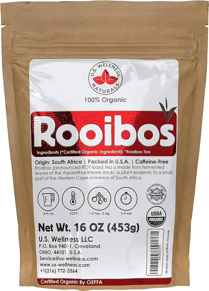 Rooibos Tea 1LB (16Oz) 100% CERTIFIED Organic (USDA seal) | Red Rooibos Loose Leaf Tea | South Af... | Amazon (US)