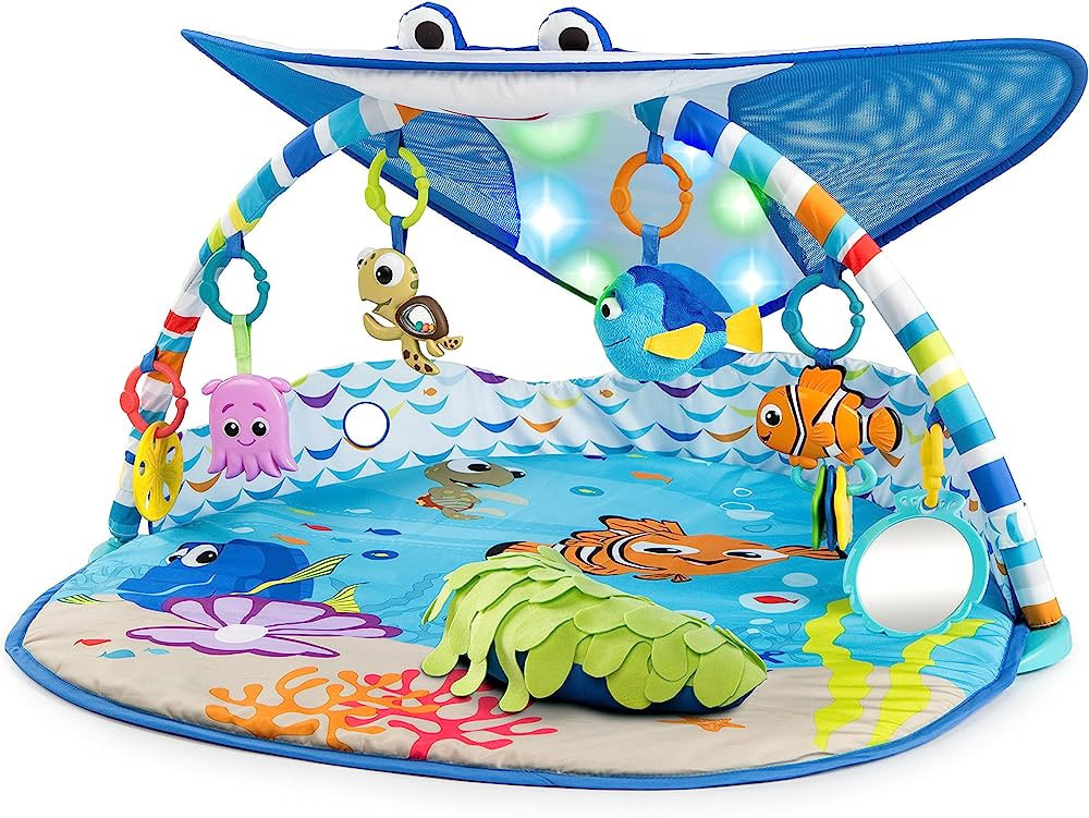 Bright Starts Disney Baby Finding Nemo Mr. Ray Ocean Lights & Music Gym, Ages Newborn + | Amazon (US)