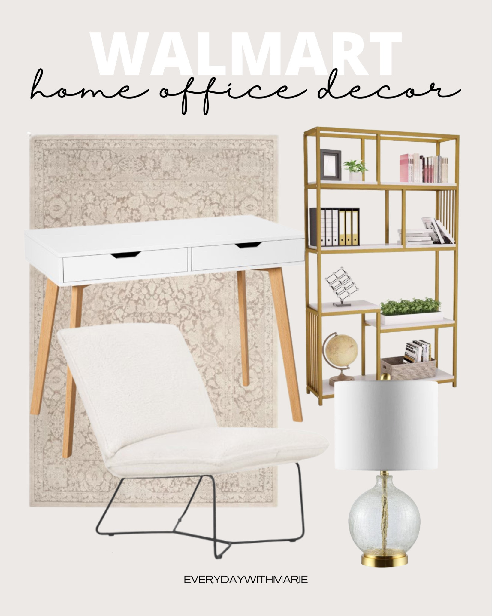 Walmart has the best deals especially for furniture and I found some great pieces for a neutral and gold home office. 

#LTKhome #LTKsalealert #LTKSale