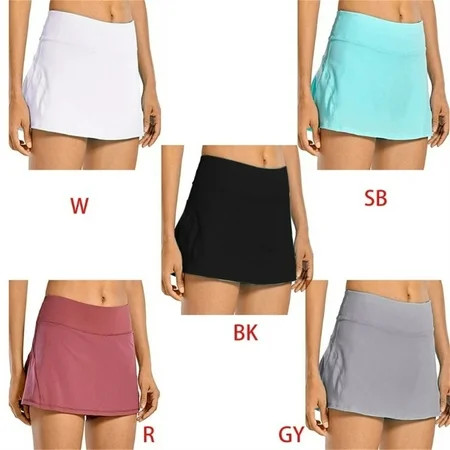 Women's Athletic Tennis Golf Skirts Mid-Waisted Pleated Shorts With Pocket,M(Sky Blue) | Walmart (US)