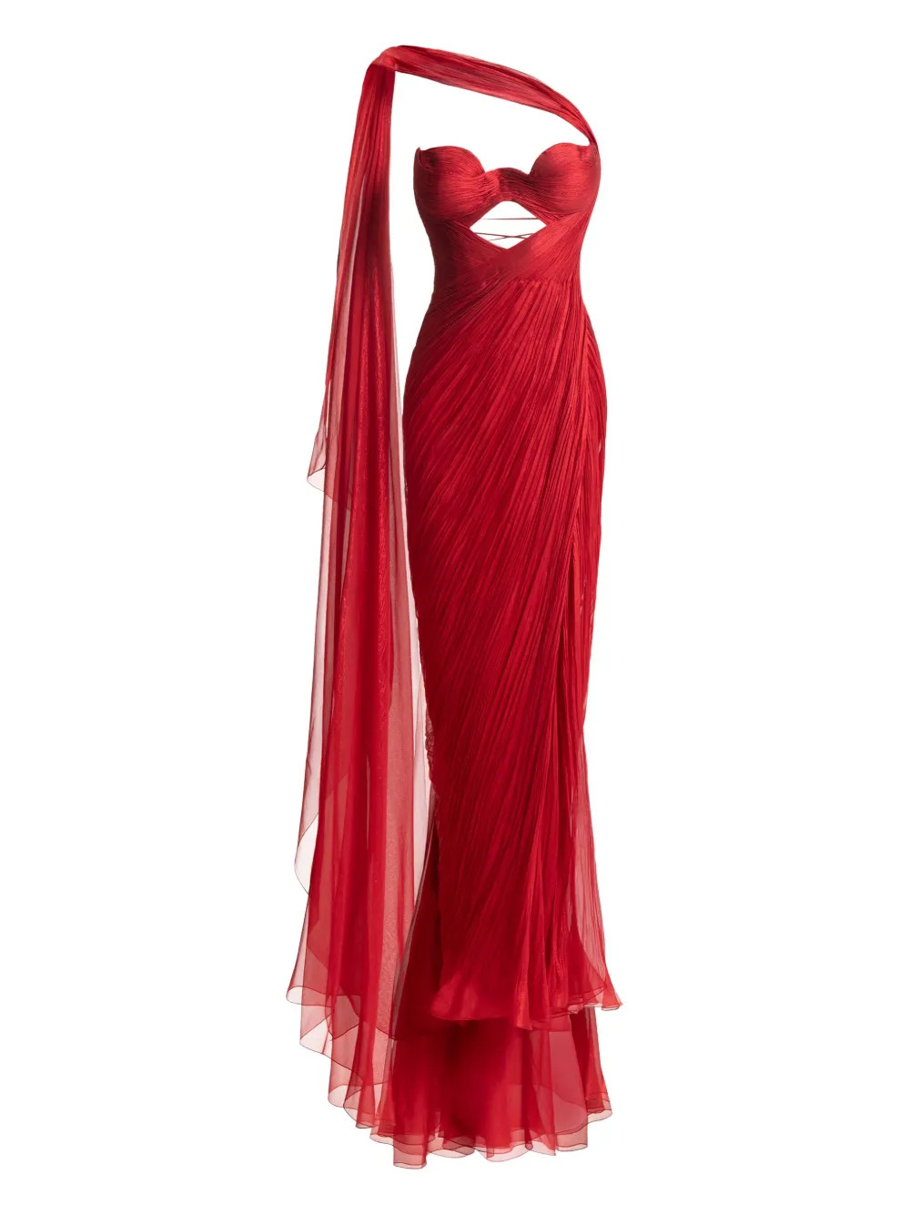 Maria Lucia Hohan Yasmine cut-out Draped Gown | Red | FARFETCH KW | Farfetch Global