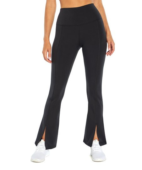 Jessica Simpson Black Daily Slit-Hem High-Waist Flare Leggings - Women | Zulily