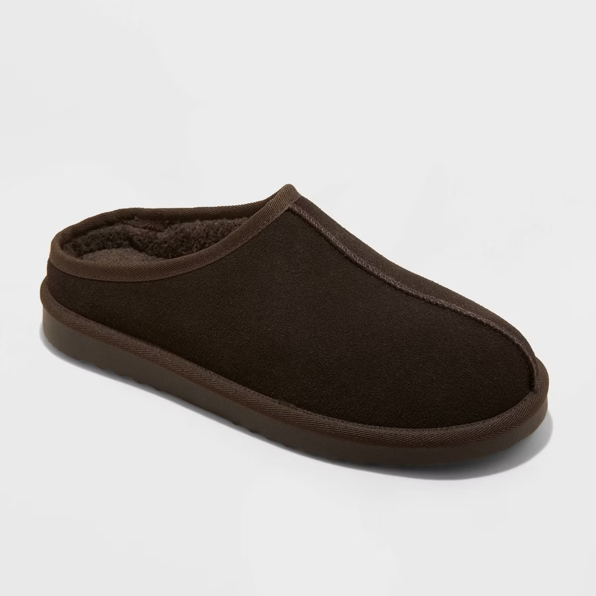 Men's Cruz Genuine Suede Clog Slippers - Goodfellow & Co™ Dark Brown 10: Slip-On Indoor/Outdoor... | Target