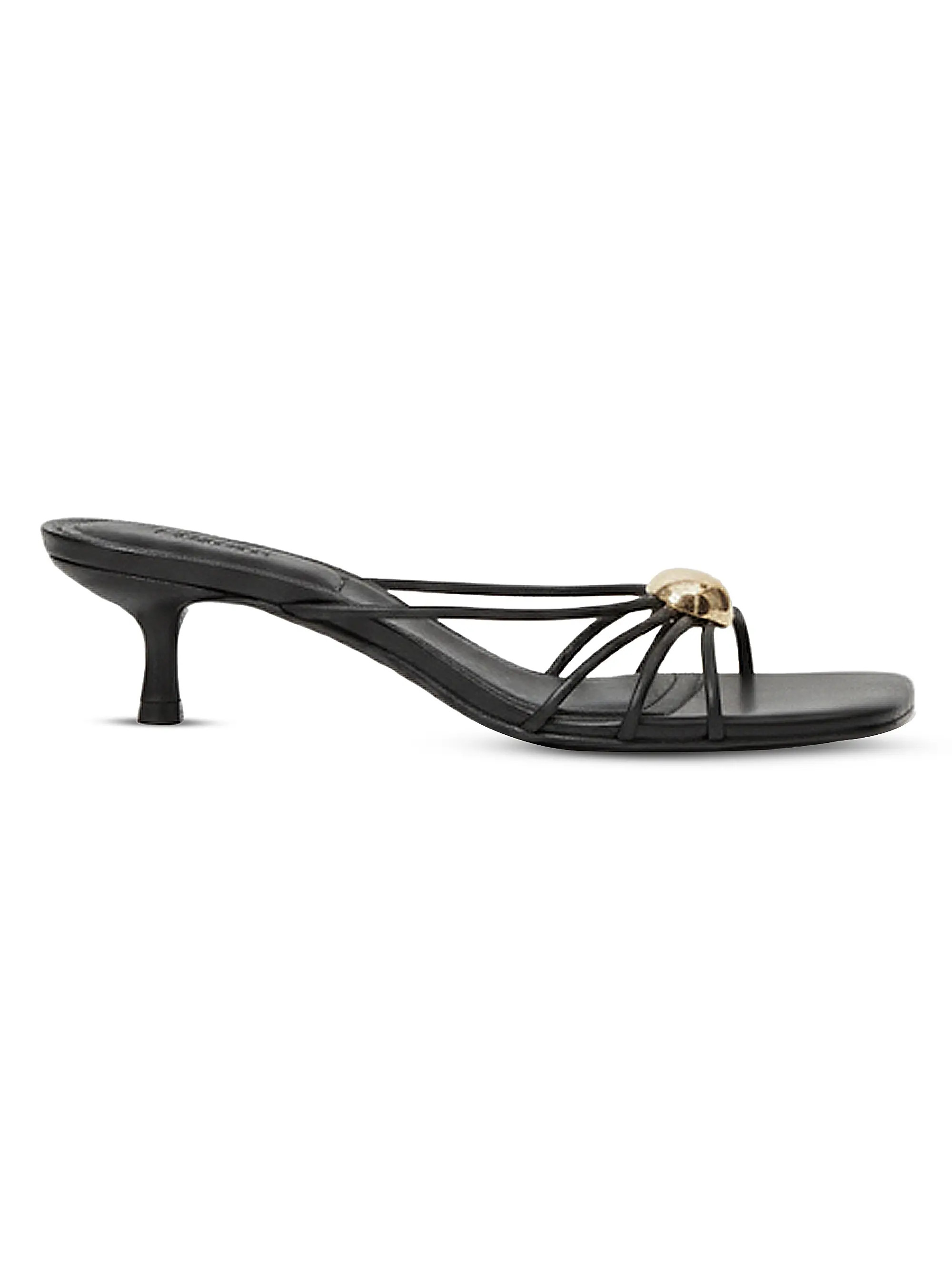 SIMKHAI Amaya 45MM Strappy Leather Slip-On Sandals | Saks Fifth Avenue | Saks Fifth Avenue