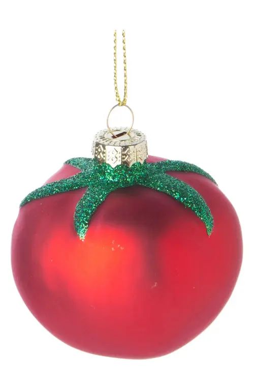 Silver Tree Tomato Glass Ornament in Red/Green/Glitter at Nordstrom | Nordstrom