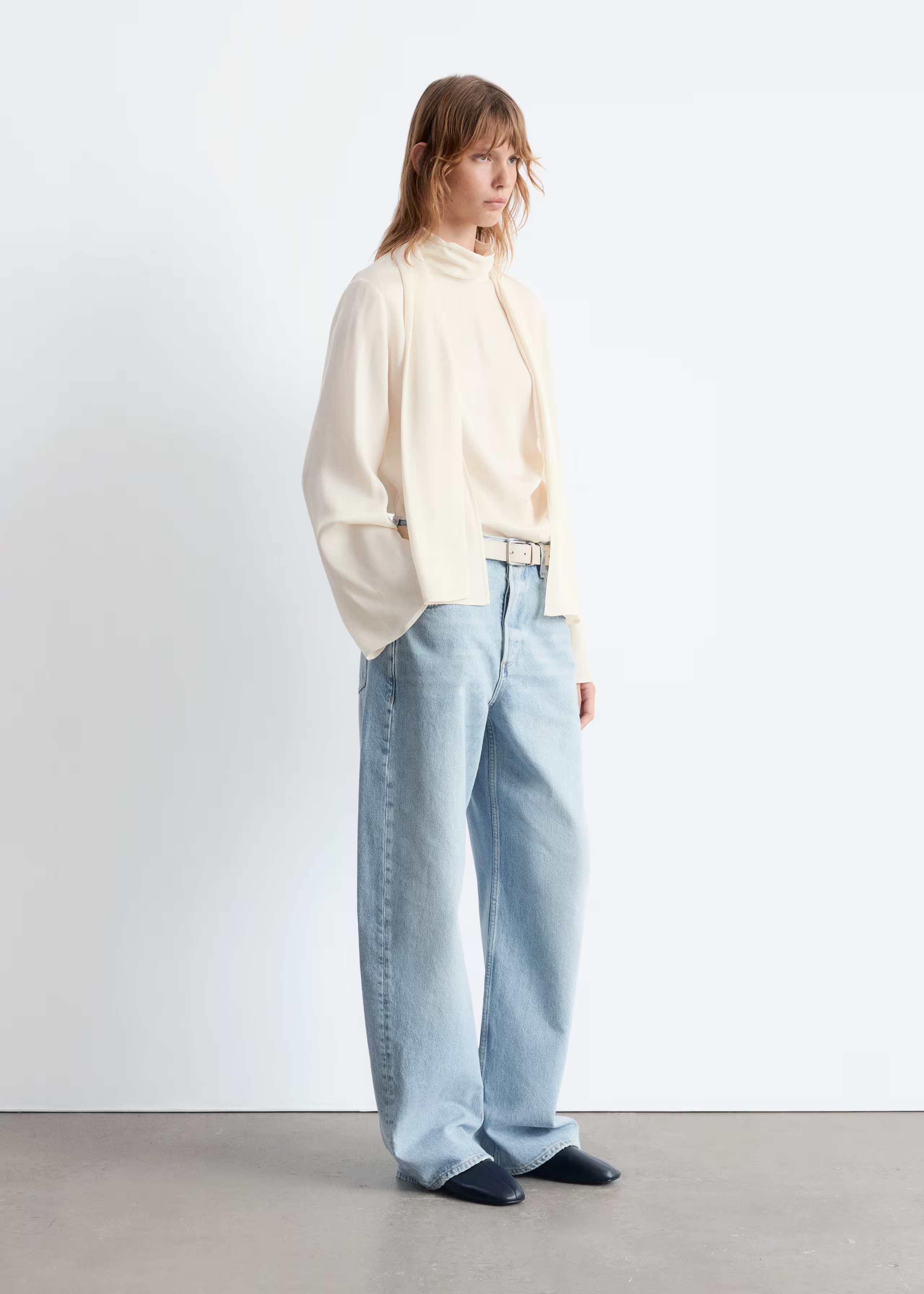 Scarf-Detail Satin Blouse | & Other Stories UK