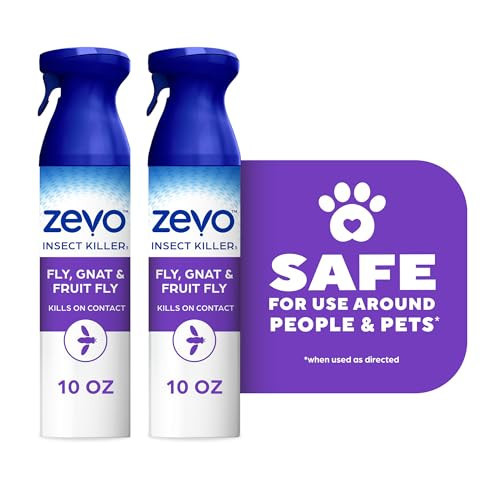 ZEVO Flying Insect Killer Spray - Fruit Fly, Gnat, Fly & Mosquito Bug Spray for Home Use with Rosemary & Cornmint Oil - Indoor & Outdoor Use (2 Bottles) | Amazon (US)