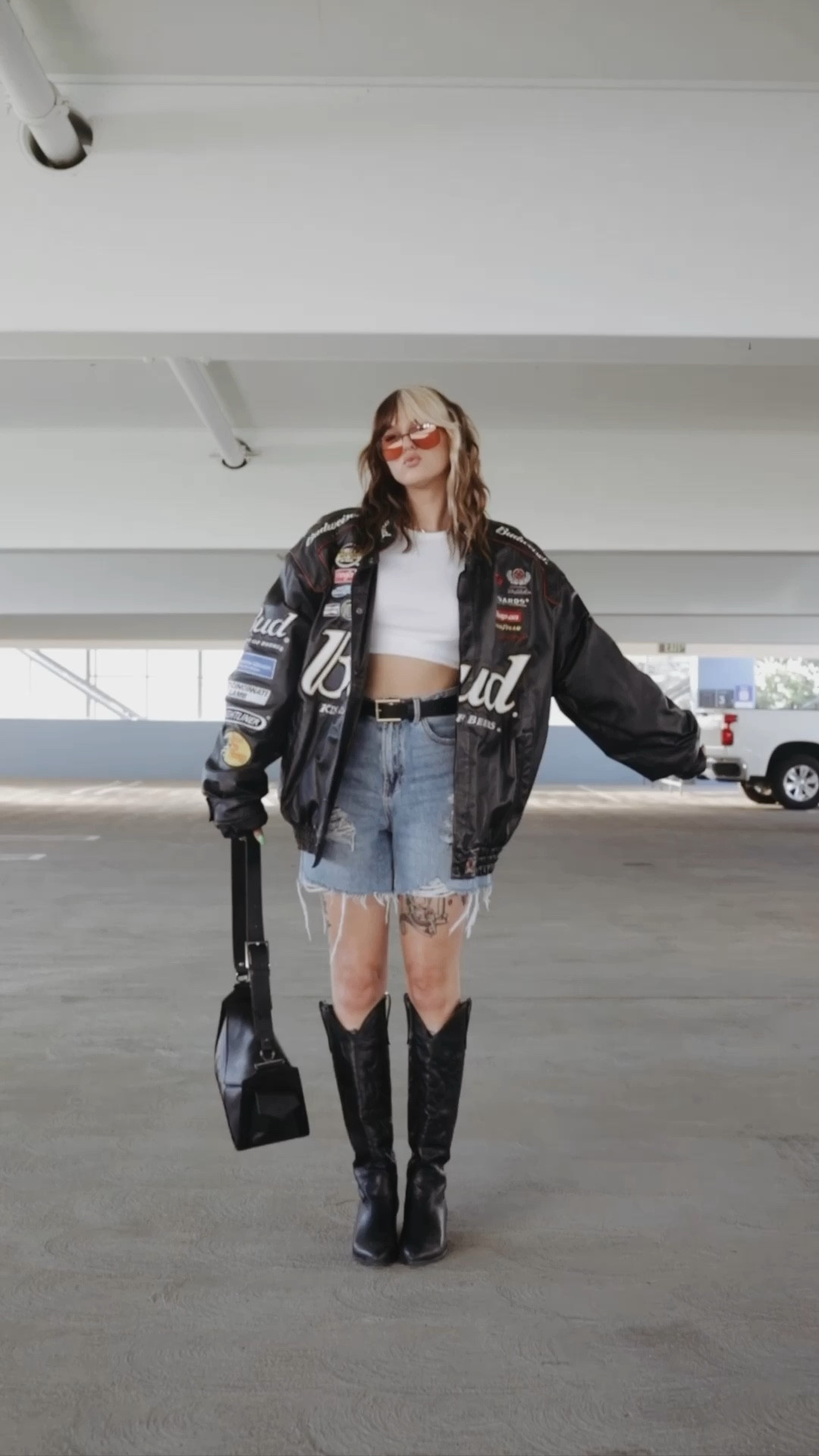 Casual early fall outfit inspo! Styling nascar jackets is my fav 🖤✨

#LTKfindsunder100 #LTKstyletip #LTKfindsunder50