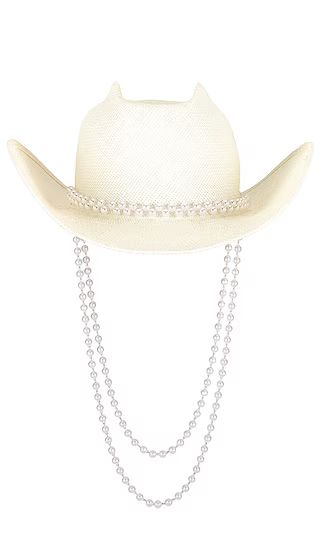 x REVOLVE Pearl Band Cowboy Hat in White | Revolve Clothing (Global)