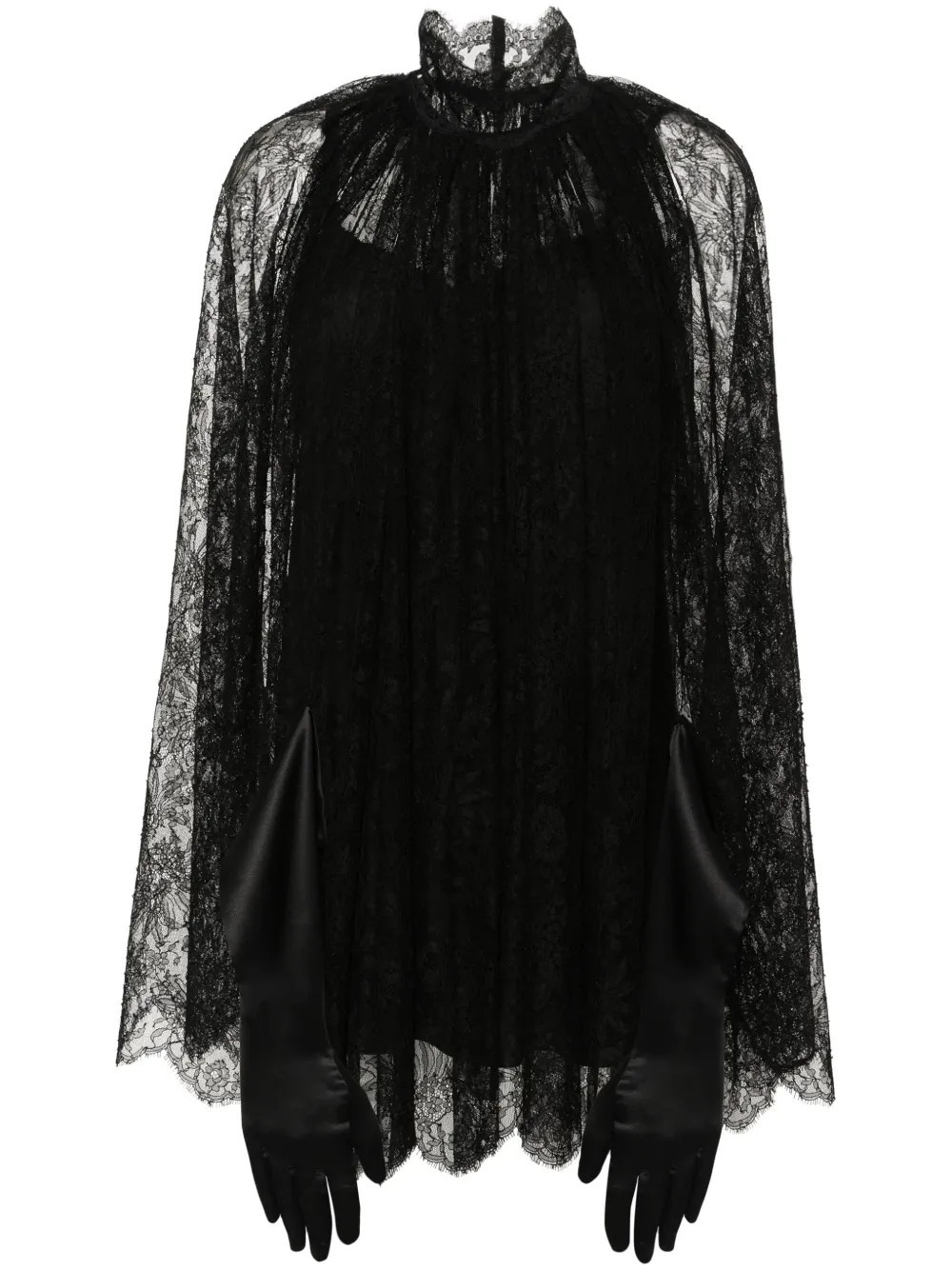 Dolce & Gabbana floral-lace minidress - Black | Farfetch Global