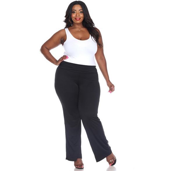 Women's Plus Size Solid Palazzo Pants - White Mark | Target