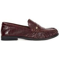 Dune London Grisella Leather Loafers - Burgundy | Very (UK)