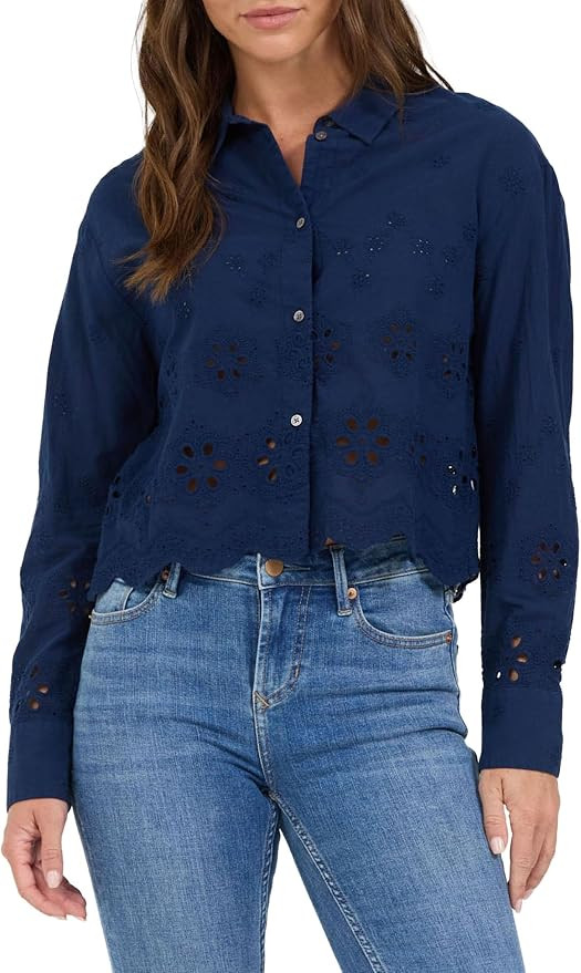 DEAR JOHN Miranda Novelty Classic Button-up Long Sleeve Blouse Women's Shirt | Amazon (US)