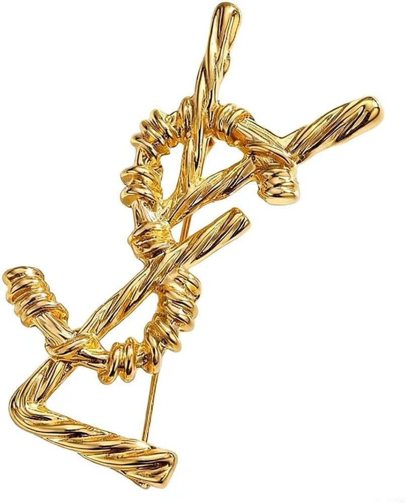 Gold-Tone Abstract Knot Brooch for Women, Vintage Style Twisted Metal Pin, Elegant Scarf Shawl Co... | Amazon (US)