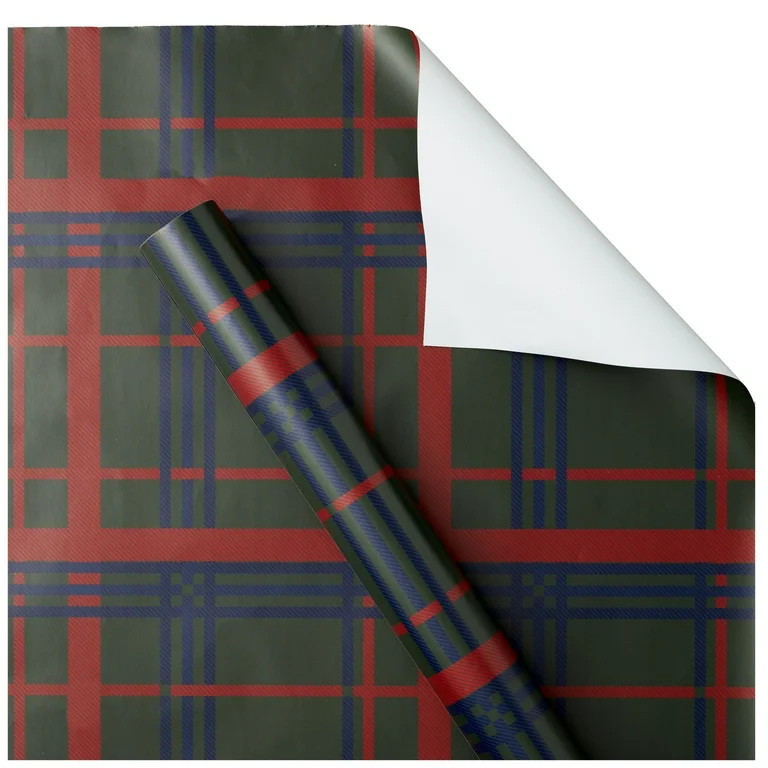 Multicolor Plaid Premium Heavyweight Christmas Wrapping Paper, 50 sq ft, by My Texas House | Walmart (US)
