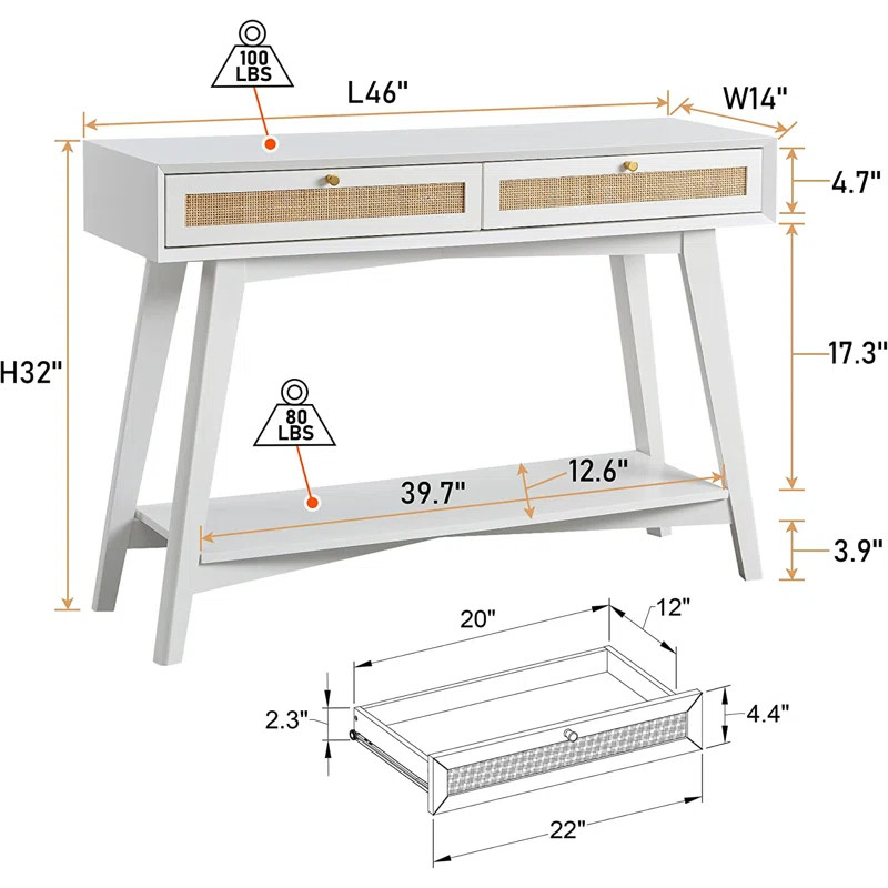 Norvelt 46'' Console Table | Wayfair North America