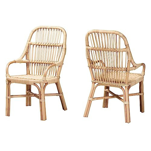 bali & pari Sumatera Natural Rattan Dining Chair, 2-Piece Set | Amazon (US)