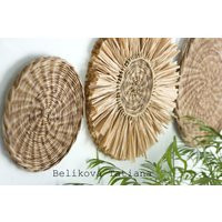 Set Of 3 Wall Baskets With Raffia, Boho Art Melange, Wall Hanging African Basket, African Raffia Pla | Etsy (US)