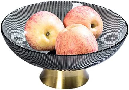 PANNIXIA Glass Fruit Bowls Fruit plate Centerpiece Footed Bowl Crystal Bowls for Decoration Chris... | Amazon (US)