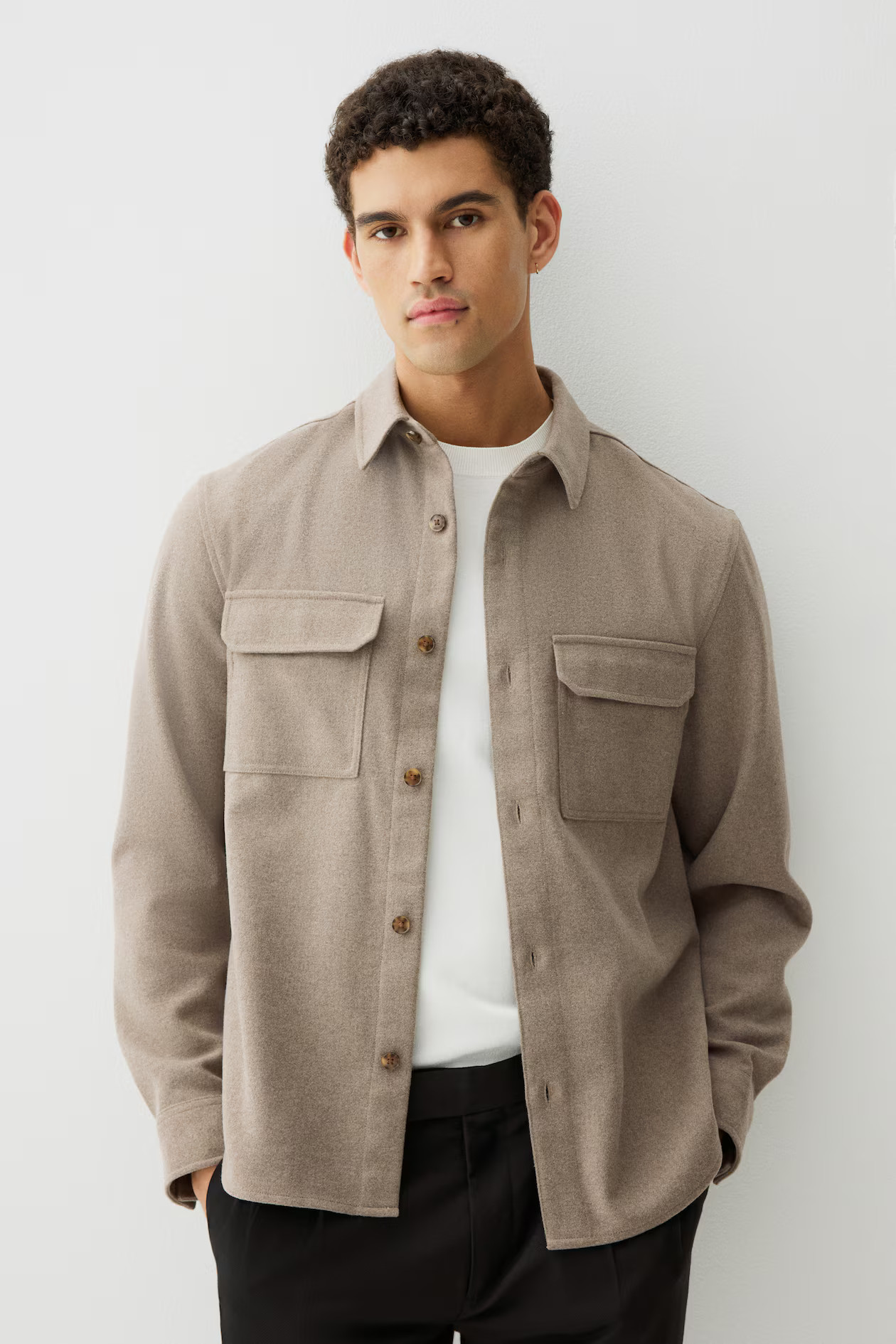 Regular Fit Felted Overshirt | H&M (US + CA)