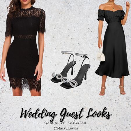 Wedding Guest Dress Attire: Round 2 Black Casual or Black Cocktail/Black Tie ? Sorry for no other shoe options. (Not sorry) they were slated by me to go with both looks. You're welcome. 

#LTKshoecrush #LTKfindsunder50 #LTKstyletip