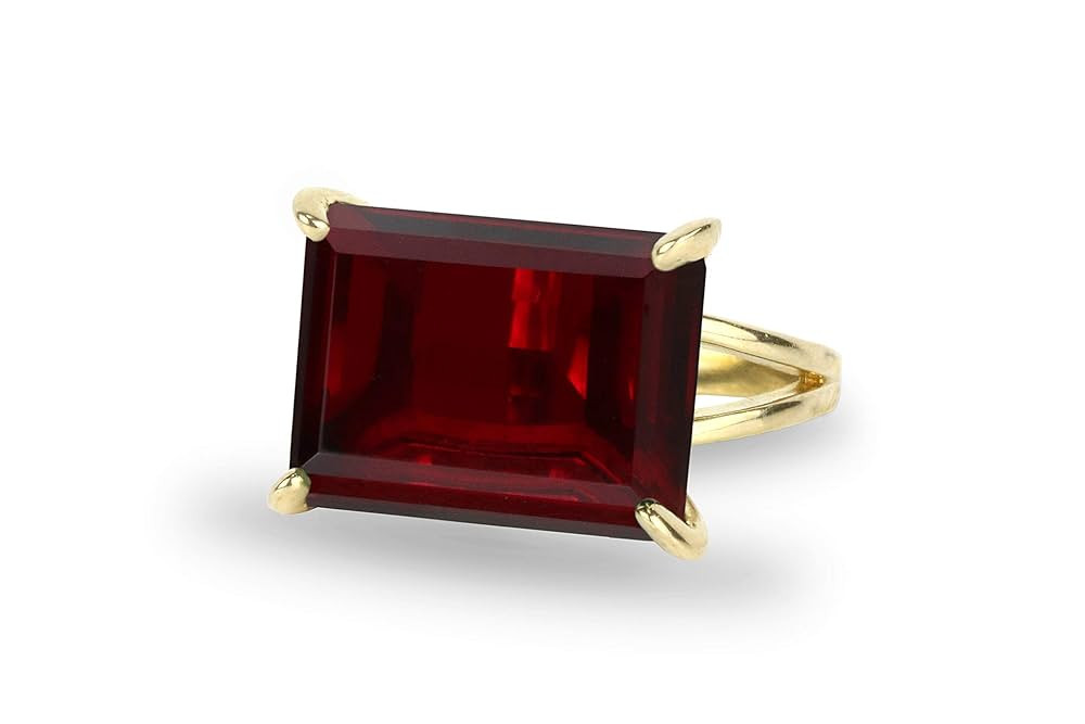 Red Garnet Ring - Bold Gemstone 14k Gold Filled Ring - Birthstone Jewelry, Handmade Ring, Rings f... | Amazon (US)