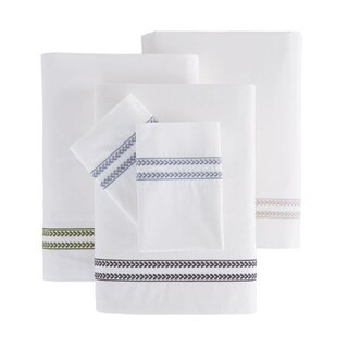 Lane Embroidered Sheet Set with Luxurious 390 Thread Count Egyptian Percale | Ballard Designs, Inc.