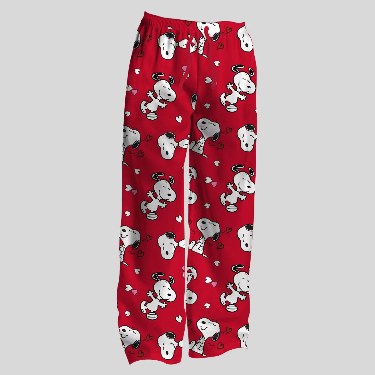 Men's Snoopy Valentine's Day Knit Pajama Pants - Red | Target