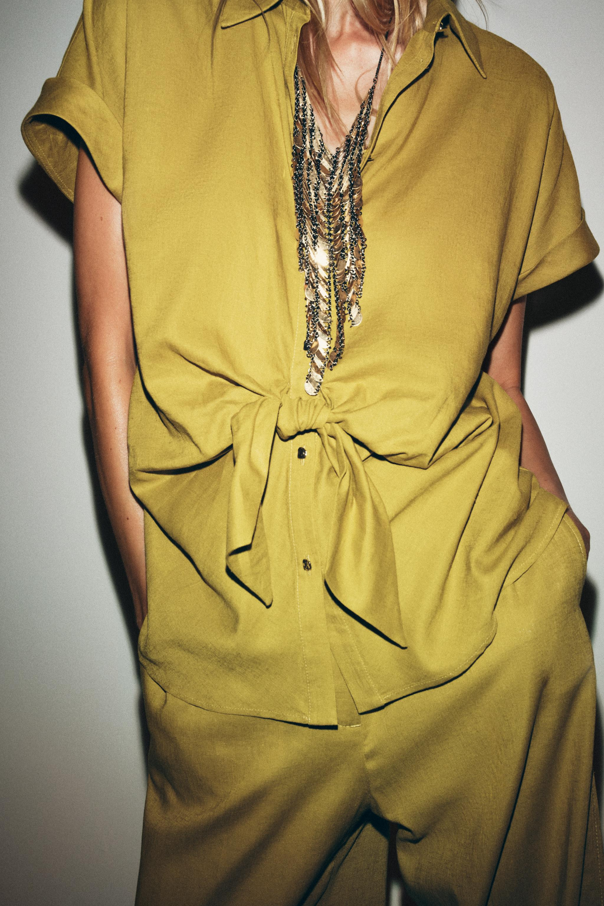 KNOTTED LINEN SHIRT | Zara US