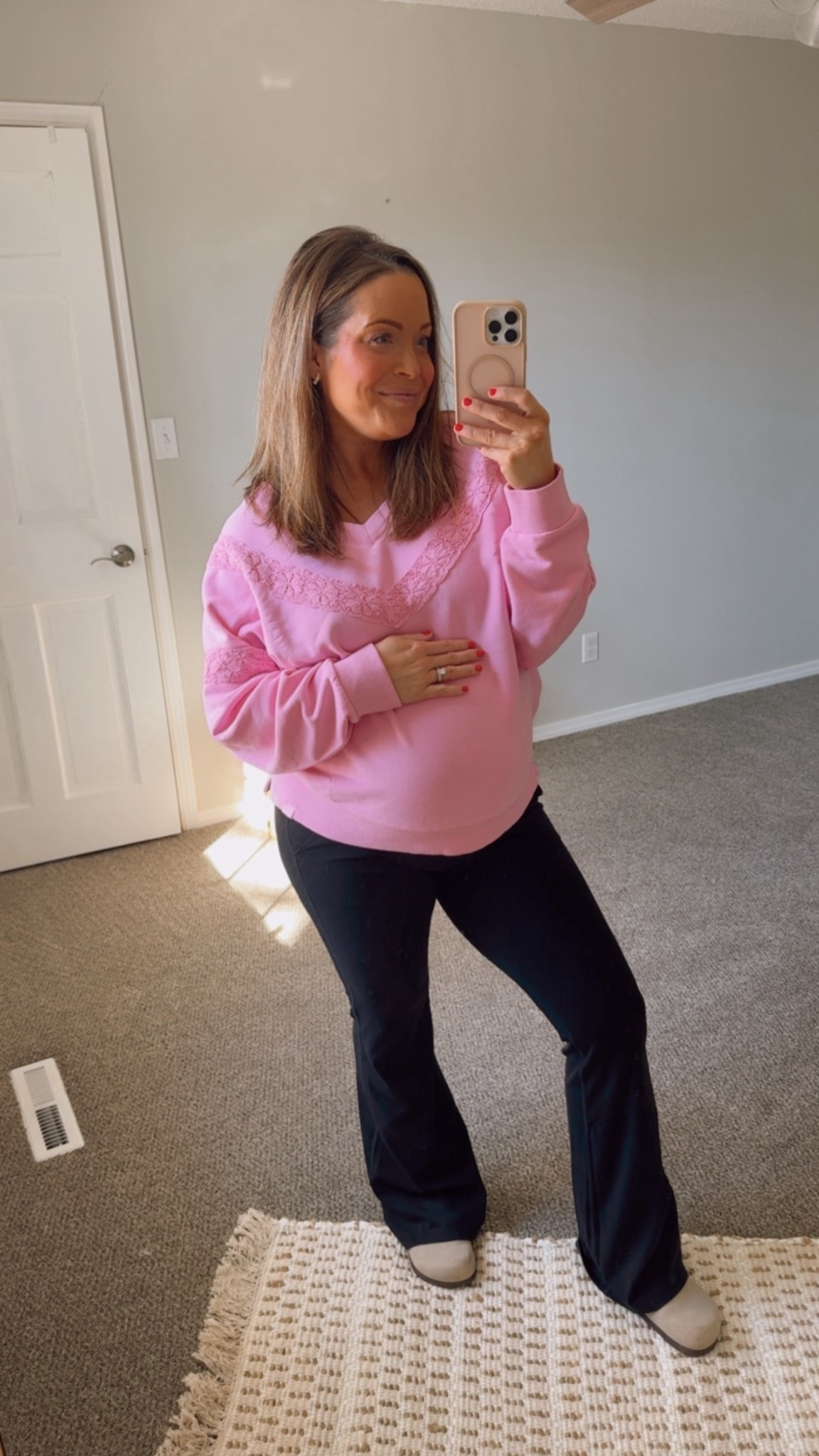 love love this pink sweatshirt from target! Perfect for Valentine’s Day 💝💓 and it’s bump friendly, too! I sized up one size 🫶🏼

#LTKootd #LTKBump #LTKValentine