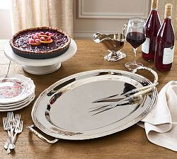 Heritage Silver Oval Turkey Platter | Pottery Barn (US)