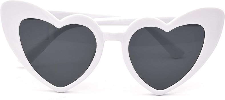 Heart Shaped Sunglasses for Women Cat Eye Mod Style Retro Glasses | Amazon (US)